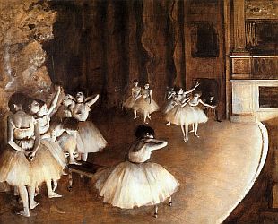 'Ballet Rehearsal on Stage' by Edgar Degas
