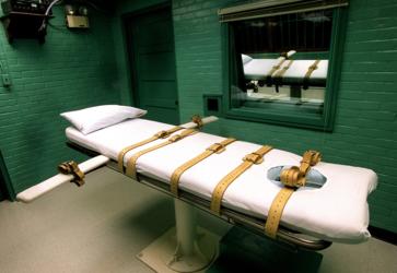 The execution room in Huntsville, Texas, as seen in 2002.