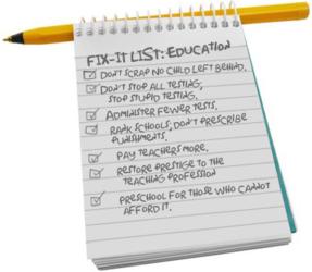 Fix-it list for education.