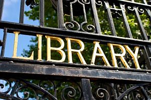 Library sign.