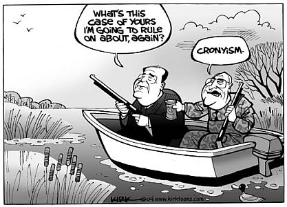 Scalia and Cheney Duck Hunting by Kirk Anderson