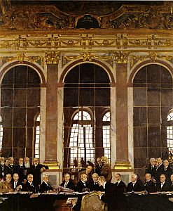 The Signing of Peace in the Hall of Mirrors, Versailles.