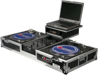 Turntables, DJ Mixer and Laptop