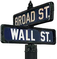 Broad Street-Wall Street intersection street sign