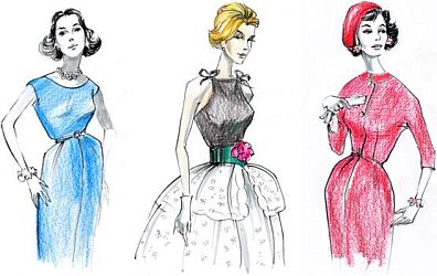 Fashion Illustration, 1950s.