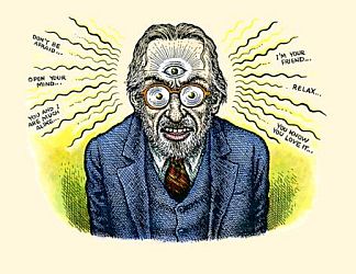 Robert Crumb's self-portrait, 'Third Eye'. Serigraph.