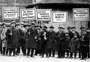 Sacco and Vanzetti protest.