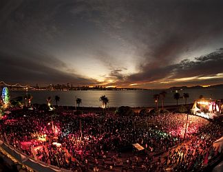 Treasure Island Music Festival by night.