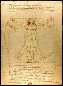Vitruvian Man by Leonardo da Vinci.